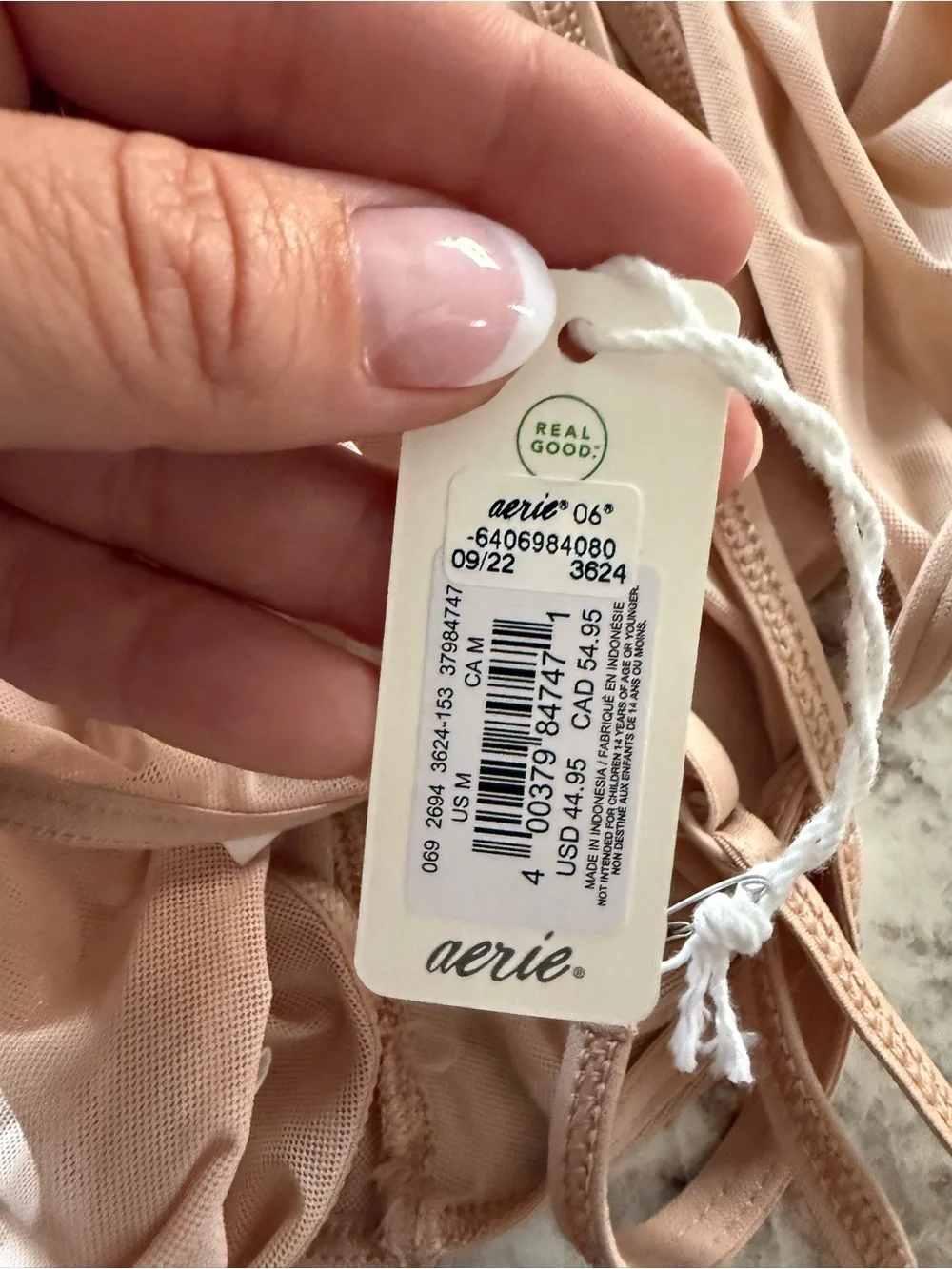 aerie Sheer Nude Mesh Bodysuit - Light Nude